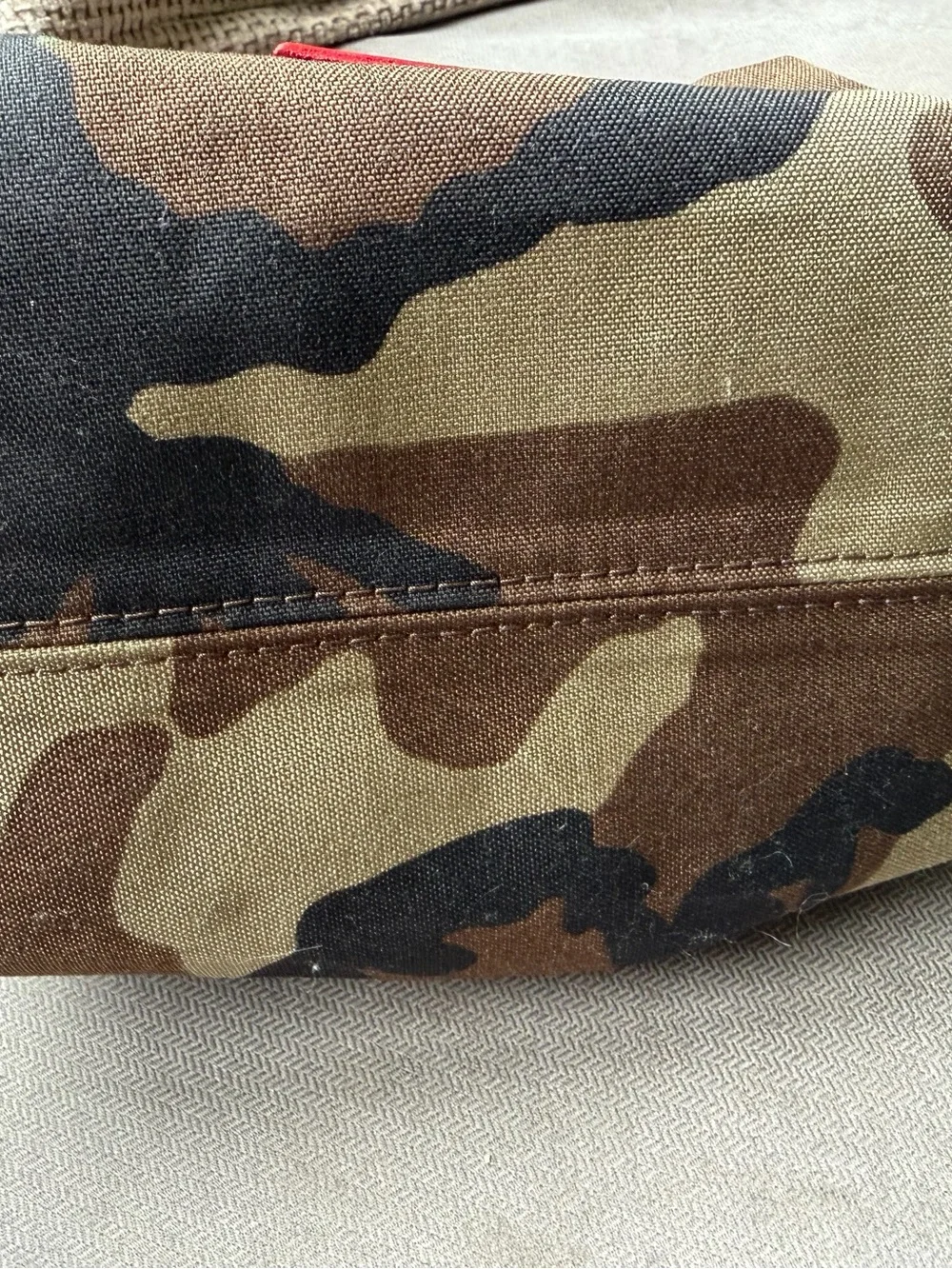 Parker Thatch Camouflage Mini Hobo Bag with Red Trim